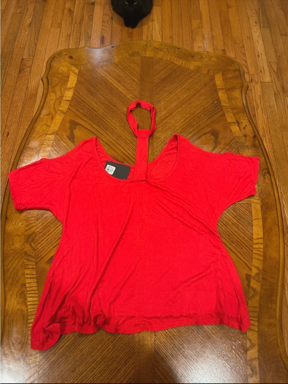 Red Cold-Shoulder Halter Tunic Top - Women's, new with tag, size medium, sexy